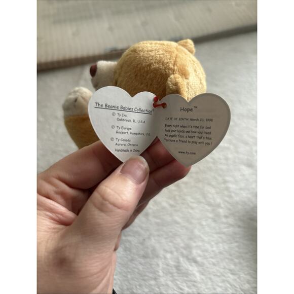 ty HOPE Beanie Baby 1998 Retired & Rare with All tag errors - Picture 9 of 9